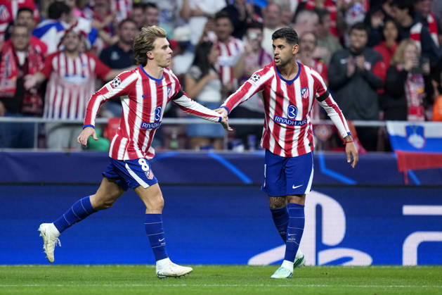 ESP: Atletico de Madrid v Manchester United, ManU FC. UEFA Champions League. Matchday 2. Pablo Barrios of Atletico de Madrid celebrates the 1-0 during the UEFA Champions League match between Atletico de Madrid and Manchester United FC played at Riyadh Metropolitano Stadium on 13 Oct 2026 in Barcelona, Spain. kpng Copyright: xCesarxCebollax xPRESSINPHOTOx PS_2627_ATM_MANU_033