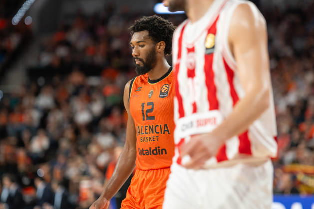 EuroLeague Round 5 match between Valencia Basket and Olympiacos Piraeu Armoni Brooks of Valencia Basket in action during the EuroLeague Round 5 match between Valencia Basket and Olympiacos Piraeu at Roig Arena, (Valencia ) on October 13, 2026. Copyright: xVicentexVidalxFernandezx