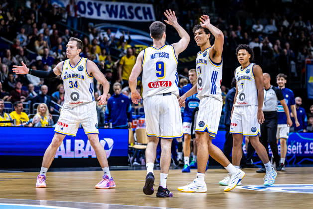 Basketball Berlin, October 13, 2026; 2026–2027 Season; FIBA BCL Regular Season, Group G; Basketball Champions League; Alba Berlin; Igokea M. Tel. Aleksandrovac; Brandon Angel, Alba Berlin, No. 21; Jonas Mattisseck, Alba Berlin, No. 09