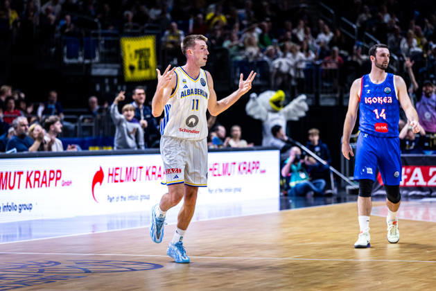 Basketball Berlin, October 13, 2026; 2026–2027 Season; FIBA BCL Regular Season, Group G; Basketball Champions League; Alba Berlin; Igokea M. Tel. Aleksandrovac; Joe Wieskamp; Alba Berlin, No. 11