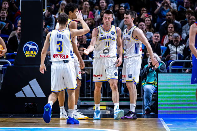 Basketball Berlin, October 13, 2026; 2026–2027 Season; FIBA BCL Regular Season, Group G; Basketball Champions League; Alba Berlin; Igokea m tel Aleksandrovac; Joe Wieskamp, Alba Berlin, No. 11; Jordan Ford, Alba Berlin, No. 03