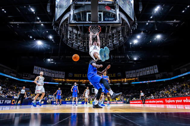 Basketball Berlin, October 13, 2026; 2026–2027 Season; FIBA BCL Regular Season, Group G; Basketball Champions League; Alba Berlin vs. Igokea M. Tel. Aleksandrovac; Joe Wieskamp (Alba Berlin, No. 11) vs. Joel Armotrading (Igokea, No. 03)