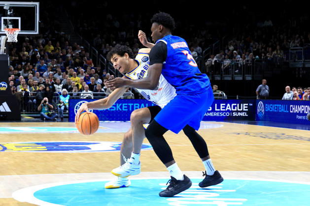 October 13, 2026, Germany, GER, DEU, Basketball, Champions League (BCL), Day 1, 2026–2027 Season, Berlin, ALBA Berlin vs. Igokea, BRANDON ANGEL, ALBA Berlin 21, Joel Armotrading, Igokea 3, nordphoto GmbH, Engler, Berlin, Uber Arena, Berlin, Germany Copyright: xNordphotox xEnglerx