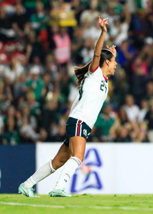 MEXICAN WOMEN S NATIONAL TEAM MEXICO VS. JAMAICA, INTERNATIONAL FRIENDLY, OCTOBER 13, 2026, QUERÉTARO, MEXICO Action photo of Maricarmen Reyes of Mexico (No. 24) celebrating a goal during an international friendly match against Jamaica at Estadio Corregidora in Querétaro, Mexico. PHOTO BY IMAGENSHOP AGENCIA FOTOGRAFICA QUERÉTARO, QUERÉTARO, MEXICO Copyright: xLUISxGONZALEZx