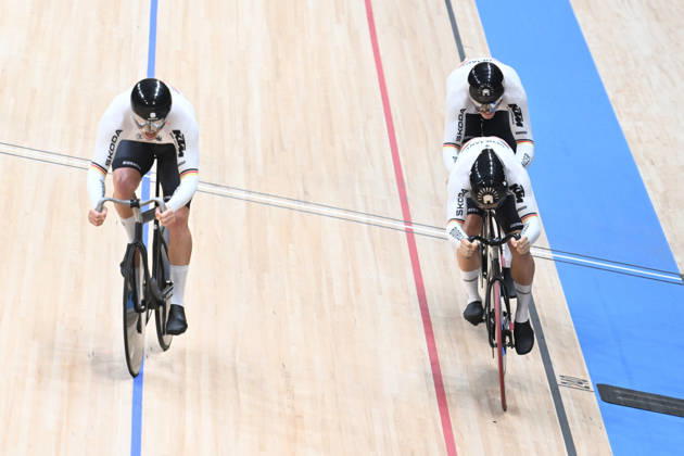 14-10-2026 World Championships Elite Track; Giornata 01; 2026, Germany; Hackmann, Henric; Schroter, Nik; Spiegel, Luca; Shanghai - Velodromo; 
