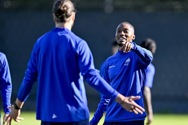 KAA Gent v AGF Aarhus - UEFA Conference League Media Activities 14 10 2026 GENT, BELGIUM - OCTOBER 14 : Balikwisha Michel-Ange forward of KAA Gent pictured during a training session ahead of the UEFA Conference League 2026 27 League Phase matchday 1 match between KAA Gent and AGF Aarhus on October 14, 2026 in Gent, Belgium, 14 10 2026 Gent Belgium Copyright: xJanxDexMeuleneirx