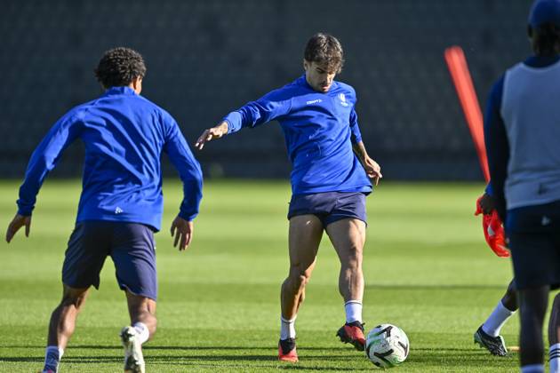 KAA Gent v AGF Aarhus - UEFA Conference League Media Activities 14 10 2026 GENT, BELGIUM - OCTOBER 14 : Tiago Alves Araujo Felipe defender of KAA Gent pictured during a training session ahead of the UEFA Conference League 2026 27 League Phase matchday 1 match between KAA Gent and AGF Aarhus on October 14, 2026 in Gent, Belgium, 14 10 2026 Gent Belgium  Copyright: xJanxDexMeuleneirx