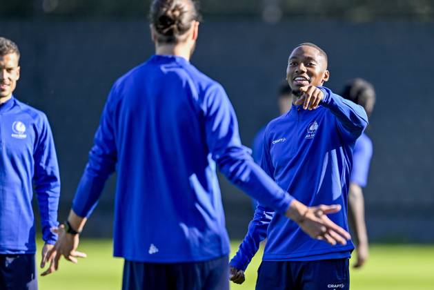 KAA Gent v AGF Aarhus - UEFA Conference League Media Activities 14 10 2026 GENT, BELGIUM - OCTOBER 14 : Balikwisha Michel-Ange forward of KAA Gent pictured during a training session ahead of the UEFA Conference League 2026 27 League Phase matchday 1 match between KAA Gent and AGF Aarhus on October 14, 2026 in Gent, Belgium, 14 10 2026 Gent Belgium  Copyright: xJanxDexMeuleneirx
