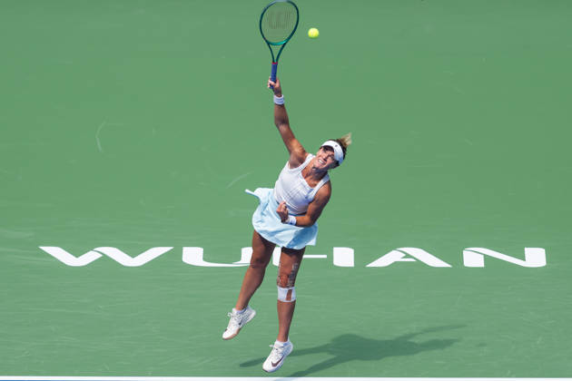 October 14, 2026, Wuhan, Hubei, China: Caty McNally of USA celebrates her win against Karolina Muchova of Czechia (Not in view) during their women s singles match on day 3 of Wuhan Open at the Optics Valley International Tennis Center. Karolina Muchova defeated Caty McNally with a score of 3-6, 7-6, 7-6. Wuhan China - ZUMAs197 20261014_aaa_s197_020 Copyright: xRenxYongx