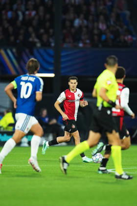 UEFA Champions League: Feyenoord Rotterdam v Como 1907 Rotterdam - Mika Marmol of Feyenoord during the MD 2 League Phase competition round of the 2026 2027 UEFA Champions League season. The match is set between Feyenoord Rotterdam and Como 1907 at Stadion Feijenoord on 14 October 2026 in Rotterdam, Netherlands. Copyright: xYannickxVerhoevenx