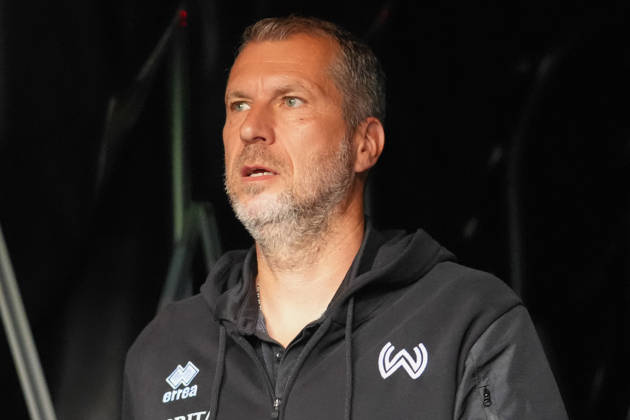Germany Soccer 3rd Division 2026–2027, Matchday 9: SV Wehen Wiesbaden vs. TSV Alemannia Aachen at Brita Arena, Wiesbaden; Jochen Seitz, Head Coach of SVWW—portrait photo, portrait, individual shot, portrait Copyright: xTobiasxWentzellx