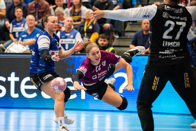 HSG Blomberg Lippe (GER) vs. HC Leipzig (GER), Handball, Women s Handball Bundesliga 1, Matchday 6, 2026–2027 Season, Blomberg, October 14, 2026—Marlene Tucholke of HC Leipzig scored 23 goals in the match at the Blomberg Synflex Arena on Ulmenallee, Germany