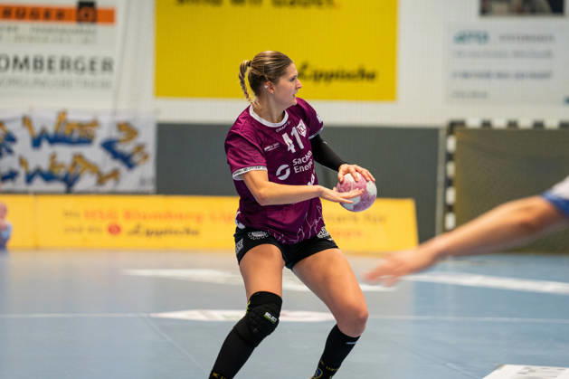 HSG Blomberg Lippe (GER) vs. HC Leipzig (GER), Handball, Women s Handball Bundesliga 1, Matchday 6, 2026–2027 Season, Blomberg, October 14, 2026—Wiebke Meyer of HC Leipzig, No. 41, during a play-up at the Blomberg Synflex Arena on Ulmenallee, Germany