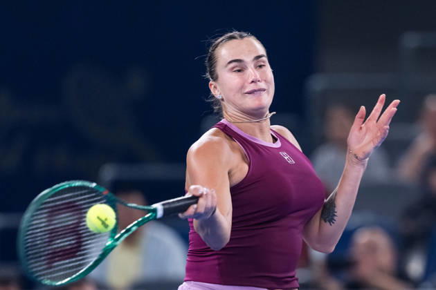 October 14, 2026, Wuhan, Hubei, China: Aryna Sabalenka of Belarus plays against Ann Li of USA ( not in view) during the Wuhan Open final match at the Optics Valley International Tennis Center. Ann li defeated Aryna Sabalenka with a score of 3-6, 6-4, 7-6. Wuhan China - ZUMAs197 20261014_aaa_s197_213 Copyright: xRenxYongx