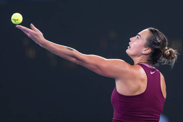 October 14, 2026, Wuhan, Hubei, China: Aryna Sabalenka of Belarus plays against Ann Li of USA ( not in view) during the Wuhan Open final match at the Optics Valley International Tennis Center. Ann li defeated Aryna Sabalenka with a score of 3-6, 6-4, 7-6. Wuhan China - ZUMAs197 20261014_aaa_s197_219 Copyright: xRenxYongx