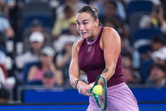 October 14, 2026, Wuhan, Hubei, China: Aryna Sabalenka of Belarus plays against Ann Li of USA ( not in view) during the Wuhan Open final match at the Optics Valley International Tennis Center. Ann li defeated Aryna Sabalenka with a score of 3-6, 6-4, 7-6. Wuhan China - ZUMAs197 20261014_aaa_s197_225 Copyright: xRenxYongx