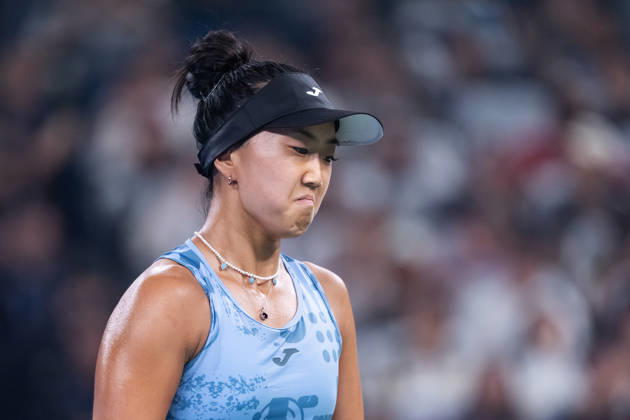 October 14, 2026, Wuhan, Hubei, China: Ann Li of USA plays against with Aryna Sabalenka of Belarus ( not in view) during the Wuhan Open final match at the Optics Valley International Tennis Center. Ann li defeated Aryna Sabalenka with a score of 3-6, 6-4, 7-6. Wuhan China - ZUMAs197 20261014_aaa_s197_223 Copyright: xRenxYongx
