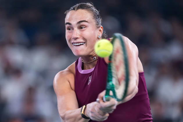 October 14, 2026, Wuhan, Hubei, China: Aryna Sabalenka of Belarus plays against Ann Li of USA ( not in view) during the Wuhan Open final match at the Optics Valley International Tennis Center. Ann li defeated Aryna Sabalenka with a score of 3-6, 6-4, 7-6. Wuhan China - ZUMAs197 20261014_aaa_s197_227 Copyright: xRenxYongx
