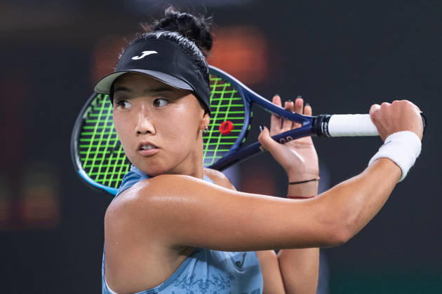 October 14, 2026, Wuhan, Hubei, China: Ann Li of USA plays against with Aryna Sabalenka of Belarus ( not in view) during the Wuhan Open final match at the Optics Valley International Tennis Center. Ann li defeated Aryna Sabalenka with a score of 3-6, 6-4, 7-6. Wuhan China - ZUMAs197 20261014_aaa_s197_228 Copyright: xRenxYongx