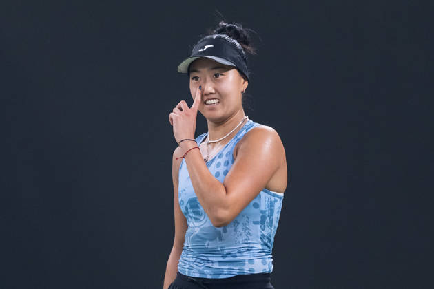 October 14, 2026, Wuhan, Hubei, China: Ann Li of USA plays against with Aryna Sabalenka of Belarus ( not in view) during the Wuhan Open final match at the Optics Valley International Tennis Center. Ann li defeated Aryna Sabalenka with a score of 3-6, 6-4, 7-6. Wuhan China - ZUMAs197 20261014_aaa_s197_232 Copyright: xRenxYongx
