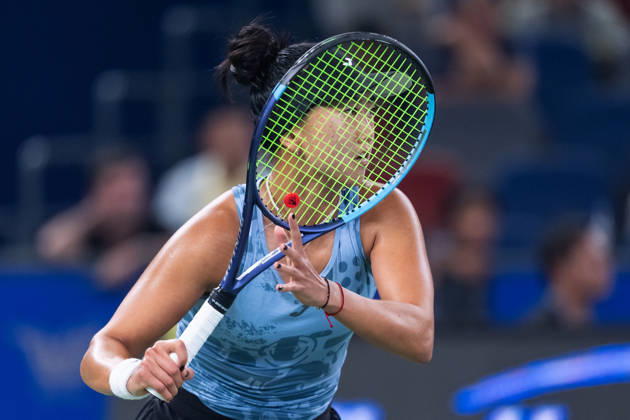 October 14, 2026, Wuhan, Hubei, China: Ann Li of USA plays against with Aryna Sabalenka of Belarus ( not in view) during the Wuhan Open final match at the Optics Valley International Tennis Center. Ann li defeated Aryna Sabalenka with a score of 3-6, 6-4, 7-6. Wuhan China - ZUMAs197 20261014_aaa_s197_238 Copyright: xRenxYongx