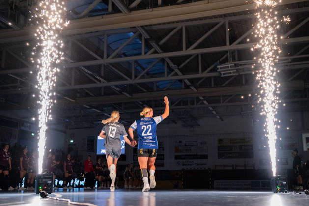 HSG Blomberg Lippe GER vs. HC Leipzig GER, Handball, Women s Handball Bundesliga 1, Matchday 6, 2026–2027 Season, Blomberg, October 14, 2026—Judith Tietjen of HSG Blomberg Lippe, age 22, during the warm-up at the Blomberg Synflex Arena on Ulmenallee, Germany