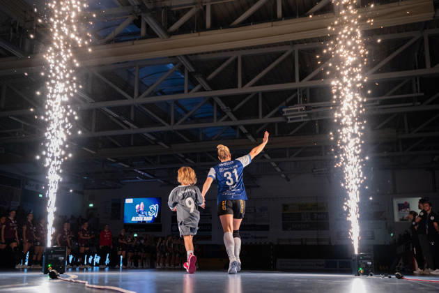 HSG Blomberg Lippe GER vs. HC Leipzig GER, Handball, Women s Handball Bundesliga 1, Matchday 6, 2026–2027 Season, Blomberg, October 14, 2026: Alexia Hauf of HSG Blomberg Lippe, age 31, during the warm-up at the Blomberg Synflex Arena on Ulmenallee, Germany