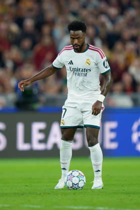 AS Roma v Real Madrid C.F. - UEFA Champions League 2026 27 League Phase MD2 Vinicius Junior of Real Madrid CF in action during the AS Roma v Real Madrid C.F. - UEFA Champions League 2026 27 League Phase MD2 at Stadio Olimpico on October 14, 2026 in Rome, Italy Rome Stadio Olimpico Lazio Italy Copyright: xGiuseppexMaffiax 261014_UCL_Roma-RealMadrid_GM_08172