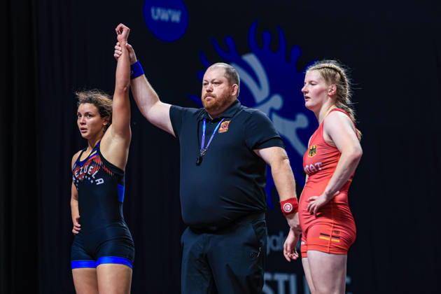 U23 World Championships, 68 kg, WW: Gilbery Josefina Garcia Franco (VEN) def. Sophia Schaefle (GER) Copyright: xAmirrezaxAliasgarix Kadir Caliskan United World Wr