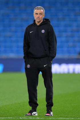 MANCHESTER, ENGLAND - OCTOBER 14: Paris Saint-Germain Manager Luis Enrique during the UEFA Champions League 2026 27 League Phase MD2 match between Manchester City and Paris Saint-Germain at City of Manchester Stadium on October 14, 2026 in Manchester, England. Copyright: xMBxMediax