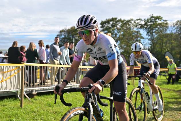 Belgium s Alicia Franck pictured in action during the women elite race of the Kermiscross cyclocross cycling event, on Thursday 15 October 2026, in Ardooie. DAVIDxPINTENS  x189890005x