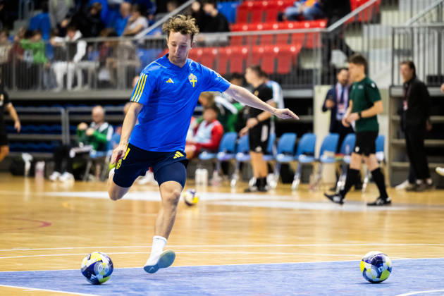 October 15, 2026: Viktor Mossberg of Sweden ahead of the FIFA Futsal World Cup qualifying match between Hungary and Sweden on October 15, 2026 in Nyíregyháza. Photo: Bildbyran EXT BILDBYRÅN COP 18 XY0131 futsal national team Hungary Sweden national team Sweden BBENG World Cup qualifier  Copyright: BILDBYRANxEXT BB261015BB542