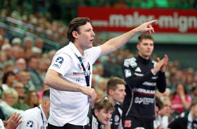 October 15, 2026, xovx, Opel Handball Bundesliga, HSG Wetzlar vs. HC Erlangen, Coach Johannes Sellin, HC Erlangen, Wetzlar, Buderus Arena, Hesse, Germany, DE