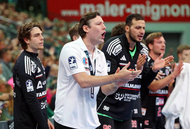 October 15, 2026, xovx, Opel Handball Bundesliga, HSG Wetzlar vs. HC Erlangen, Coach Johannes Sellin, HC Erlangen, Wetzlar, Buderus Arena, Hesse, Germany, DE