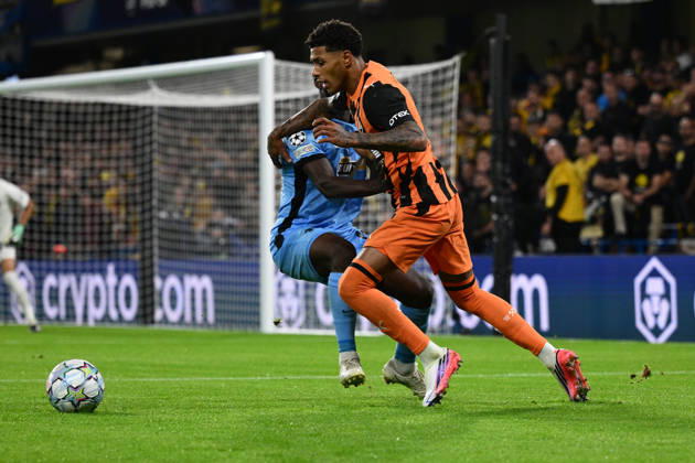 LONDON, ENGLAND - OCTOBER 14: Vinicius Tobias of FC Shakhtar Donetsk during the UEFA Champions League 2026 27 League Phase MD2 match between FC Shakhtar Donetsk and AEK Athens at Stamford Bridge on October 14, 2026 in London, England. (Photo by Yaroslav Dunka Sports Press Photo) Copyright: xYaroslavxDunkax xSPPx Sportspressphoto_SPR257084