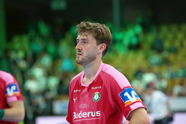 October 15, 2026, xovx, Handball, Opel Handball Bundesliga, HSG Wetzlar vs. HC Erlangen, Niklas Theiß, HSG Wetzlar looks disappointed after the loss to Erlangen, Wetzlar, Buderus Arena, Hesse, Germany, DE