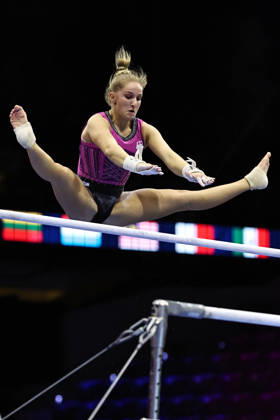 Karina Schönmaier, GER, during podium practice at the 2026 World Championships in Rotterdam on October 15, 2026