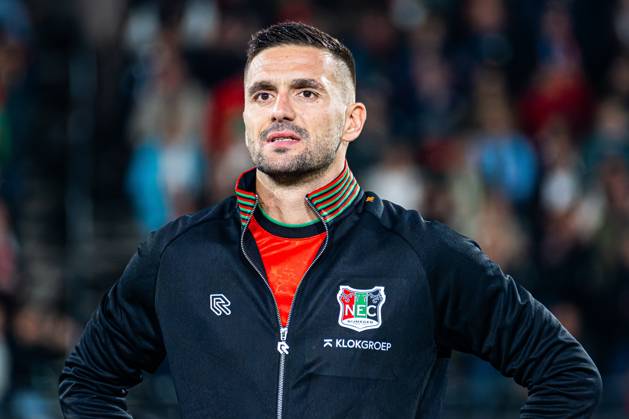 NIJMEGEN - Dusan Tadic of NEC Nijmegen ahead of the UEFA Europa League match between NEC Nijmegen and Levski Sofia at the Goffertstadion on October 15, 2026 in Nijmegen, the Netherlands. KEVIN SENDERS ANP UEFA Europa League 2026 27 xVIxANPxSportx xMarcelxterxBalsxIVx 572571747 originalFilename: 572571747