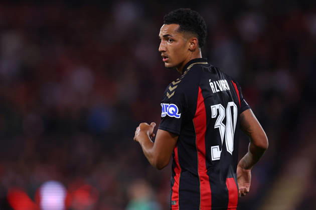 Bournemouth, England, 15th October 2026. Alvaro Rodriguez of AFC Bournemouth during the AFC Bournemouth vs Sturm Graz UEFA Europa League match at the Vitality Stadium, Bournemouth. Picture credit should read: Paul Terry Sportimage EDITORIAL USE ONLY. No use with unauthorised audio, video, data, fixture lists, club league logos or live services. Online in-match use limited to 120 images, no video emulation. No use in betting, games or single club league player publications. SPI_104_PT_Bournemouth_Sturm_Graz SPI-5072-0104