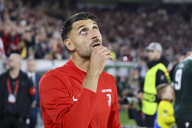 Vincenzo Grifo, SC Freiburg, 32, before kickoff, Germany, soccer, UEFA Conference League, Matchday 1, 2026–2027, SC Freiburg vs. FK Jablonec, October 15, 2026, Freiburg im Breisgau, Wolfswinkel Stadium, Germany Copyright: xGrantxHubbsx