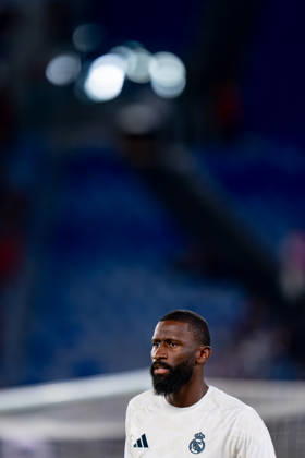AS Roma v Real Madrid C.F. - UEFA Champions League 2026 27 League Phase MD2 Antonio Rudiger of Real Madrid CF looks on during the AS Roma v Real Madrid C.F. - UEFA Champions League 2026 27 League Phase MD2 at Stadio Olimpico on October 14, 2026 in Rome, Italy Rome Stadio Olimpico Lazio Italy Copyright: xGiuseppexMaffiax 261014_UCL_Roma-RealMadrid_GM_04086