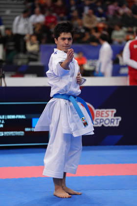 2026 World Cadet, Junior & U21, U 21 Karate Championships BIELSKO-BIALA, POLAND - OCTOBER 16: Javokhir Djakhangirov of Uzbekistan performs during the cadet male individual kata semi-final at the 2026 World Cadet, Junior & U21 Karate Championships at Hala Pod Debowcem on October 16, 2026 in Bielsko-Biala, Poland. Bielsko-Biala Hala Pod Debowcem Poland Copyright: x2026xKaratexInsights PSxImagesxMartinxKremser KaratexInsightsx