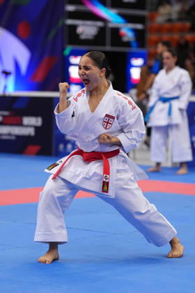 2026 World Cadet, Junior & U21, U 21 Karate Championships BIELSKO-BIALA, POLAND - OCTOBER 16: Anastasia Chaphidze of Georgia performs during cadet female individual kata at the 2026 World Cadet, Junior & U21 Karate Championships at Hala Pod Debowcem on October 16, 2026 in Bielsko-Biala, Poland. Bielsko-Biala Hala Pod Debowcem Poland Copyright: x2026xKaratexInsights PSxImagesxMartinxKremser KaratexInsightsx