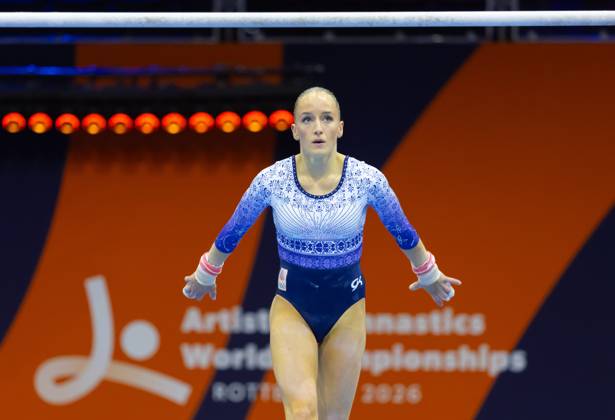 ROTTERDAM - Sanne Wevers during podium training at the World Gymnastics Championships in Ahoy Rotterdam. IRIS VAN DEN BROEK ANP xVIxANPxSportx xxANPxIVx 572626887 originalFilename: 572626887.jpg