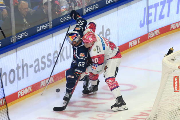 October 16, 2026, DEU, GER, Ice Hockey, Matchday 9, 2026–27 Season, Berlin, Eisbären Berlin vs. RB Munich, Korbinian Geibel, Eisbären Berlin 40, Patrick Hager, Red Bull Munich 52, nordphoto GmbH, Engler Berlin, Uber Arena Berlin, Germany Copyright: xNordphotox xEnglerx