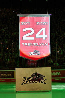 Penny DEL Augsburger Panther Adler Mannheim, October 16, 2026, AUGSBURG, GERMANY, OCTOBER 16: T. J. Trevelyan’s jersey number will be retired today before the Penny DEL game between the Augsburger Panther and the Adler Mannheim on Matchday 9 at Curt Frenzel Stadium Copyright: xBEAUTIFULxSPORTS Goldbergx