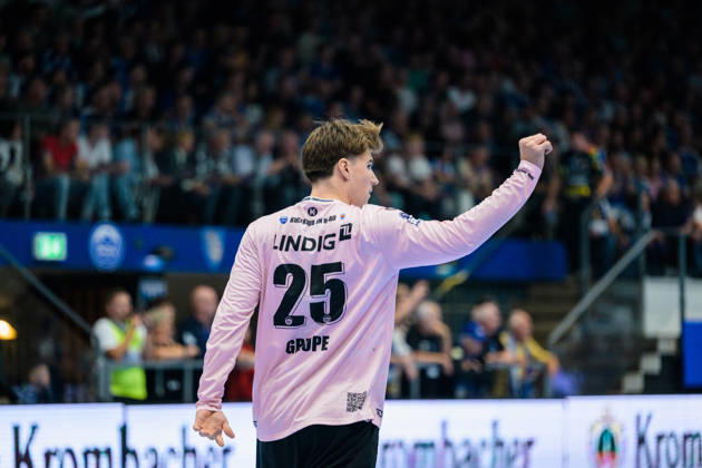 Mats Grupe, ThSV Eisenach, 25 seconds after the save (GER), ThSV Eisenach vs. VfL Gummersbach, Opel Handball Bundesliga 1, Handball, Matchday 9, 2026–2027 season, 8:00 p.m., October 16, 2026 GER, ThSV Eisenach vs. VfL Gummersbach, 1st Opel Handball Bundesliga, Handball, Matchday 9, 2026–2027 season, 8:00 p.m., October 16, 2026, Eisenach Copyright: xMartinxHerbstx