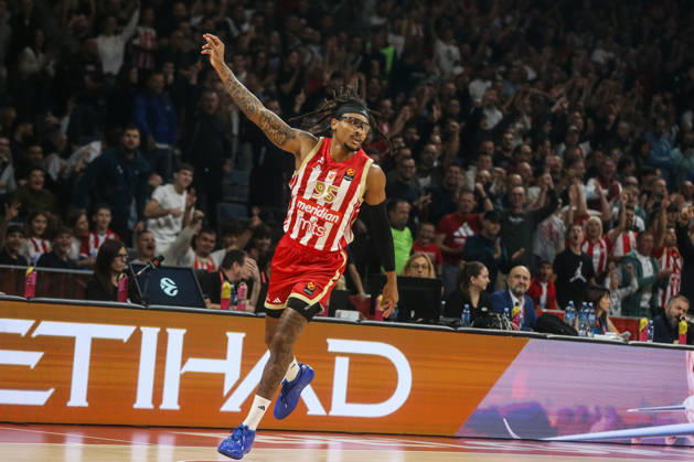 Crvena Zvezda v Paris - EuroLeague BELGRADE, SERBIA - OCTOBER 16: Chima Moneke (95) of Crvena Zvezda in action during the Basketball EuroLeague Round 6 match between Crvena Zvezda and Paris at Belgrade Arena in Belgrade, Serbia on October 16, 2026. Filip Stevanovic Anadolu Belgrade Serbia. Editorial use only. Please get in touch for any other usage.  Copyright: x2026xAnadoluxFilipxStevanovicx
