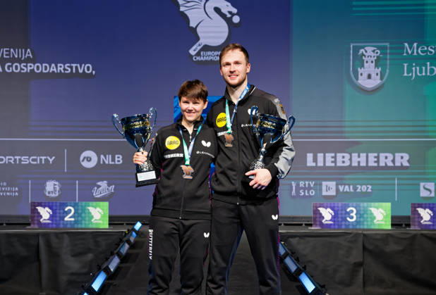 Table tennis, European Championships in Ljubljana, mixed doubles: Benedikt Duda and Nina Mittelham win gold