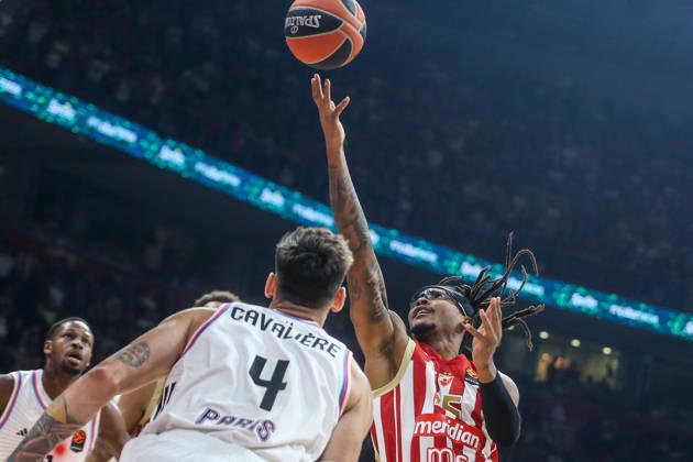 Crvena Zvezda v Paris - EuroLeague BELGRADE, SERBIA - OCTOBER 16: Chima Moneke (95) of Crvena Zvezda in action during the Basketball EuroLeague Round 6 match between Crvena Zvezda and Paris at Belgrade Arena in Belgrade, Serbia on October 16, 2026. Filip Stevanovic Anadolu Belgrade Serbia. Editorial use only. Please get in touch for any other usage.  Copyright: x2026xAnadoluxFilipxStevanovicx